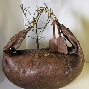Prada Studded Hobo Cervo Tamponato BR4150